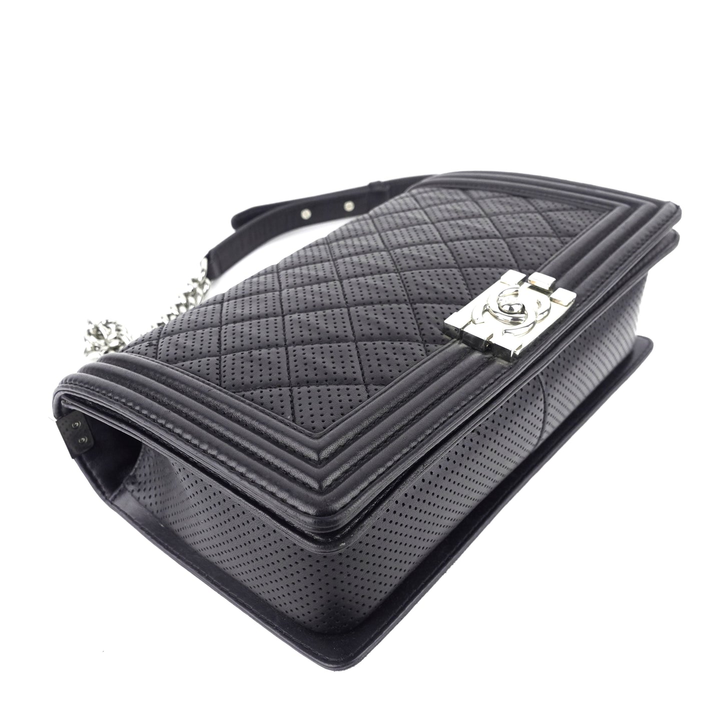 Chanel Perforated Lambskin Leather New Medium Boy Bag