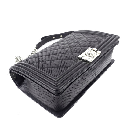 Chanel Perforated Lambskin Leather New Medium Boy Bag