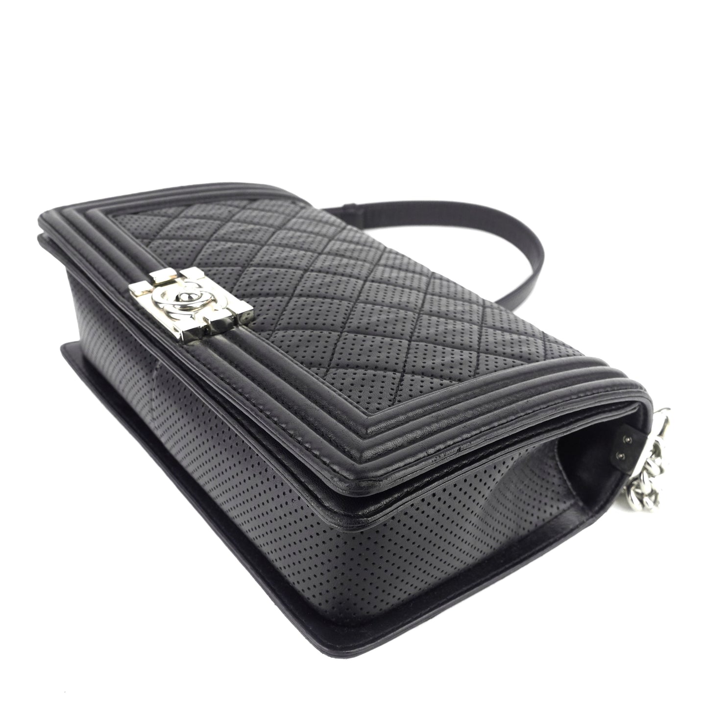 Chanel Perforated Lambskin Leather New Medium Boy Bag
