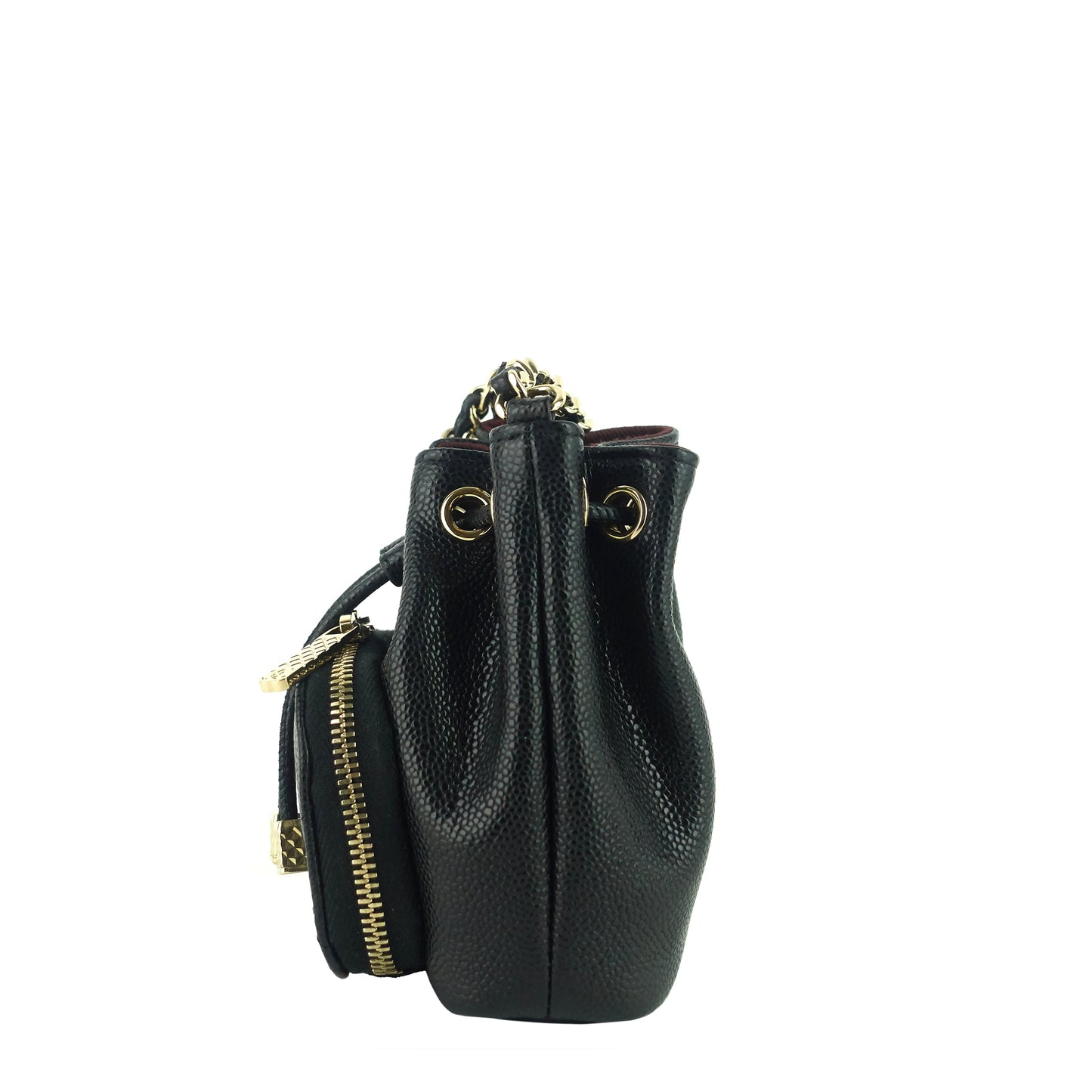 Chanel Mini CC Bucket Pocket Caviar Leather Bag