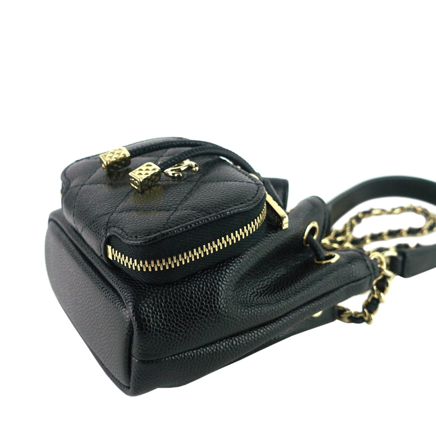 Chanel Mini CC Bucket Pocket Caviar Leather Bag