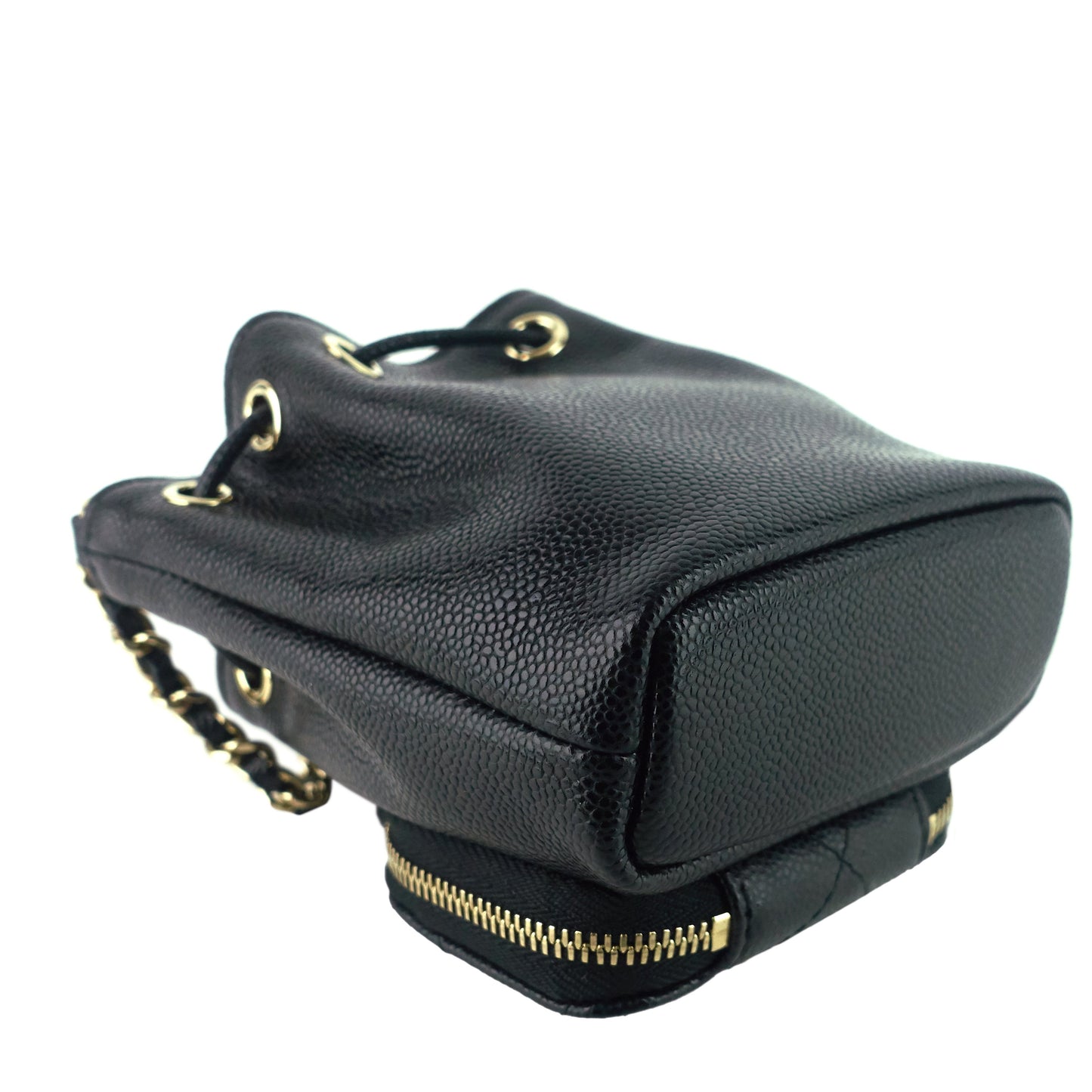 Chanel Mini CC Bucket Pocket Caviar Leather Bag