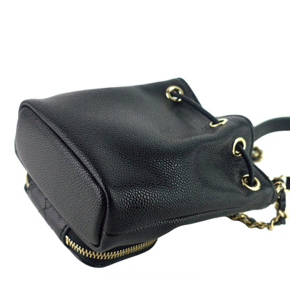 Chanel Mini CC Bucket Pocket Caviar Leather Bag