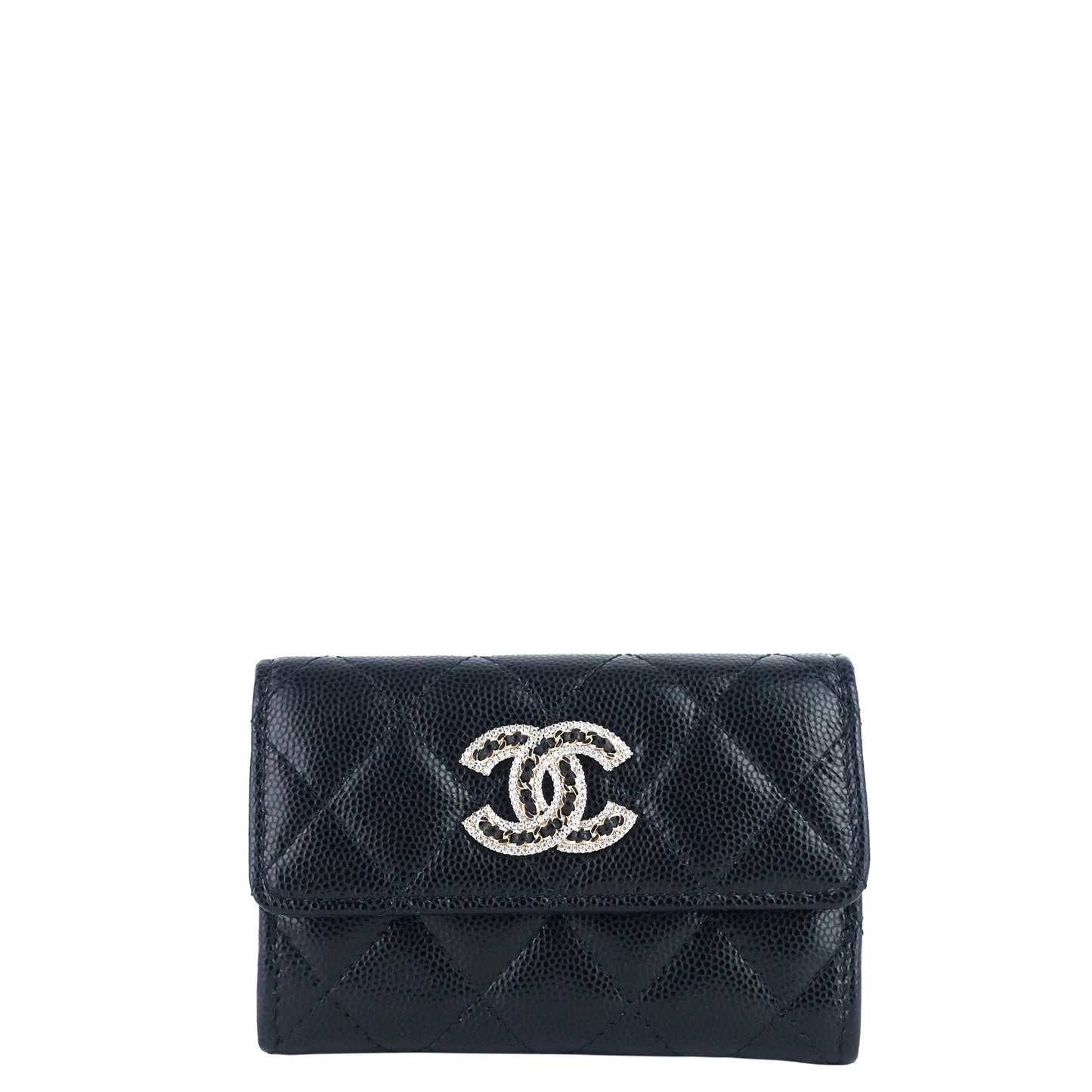 Chanel 23P XL Caviar Leather Card Holder