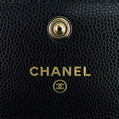 Chanel 23P XL Caviar Leather Card Holder
