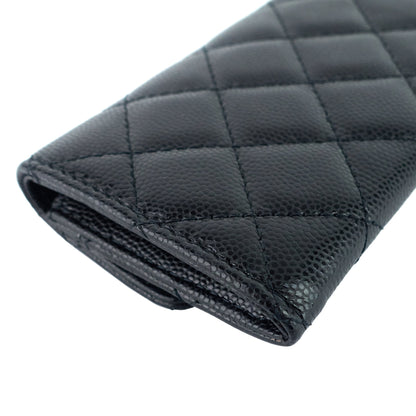 Chanel 23P XL Caviar Leather Card Holder