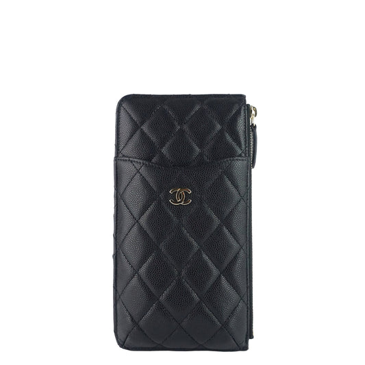 Chanel Quilted Caviar Leather Classic Flat Wallet