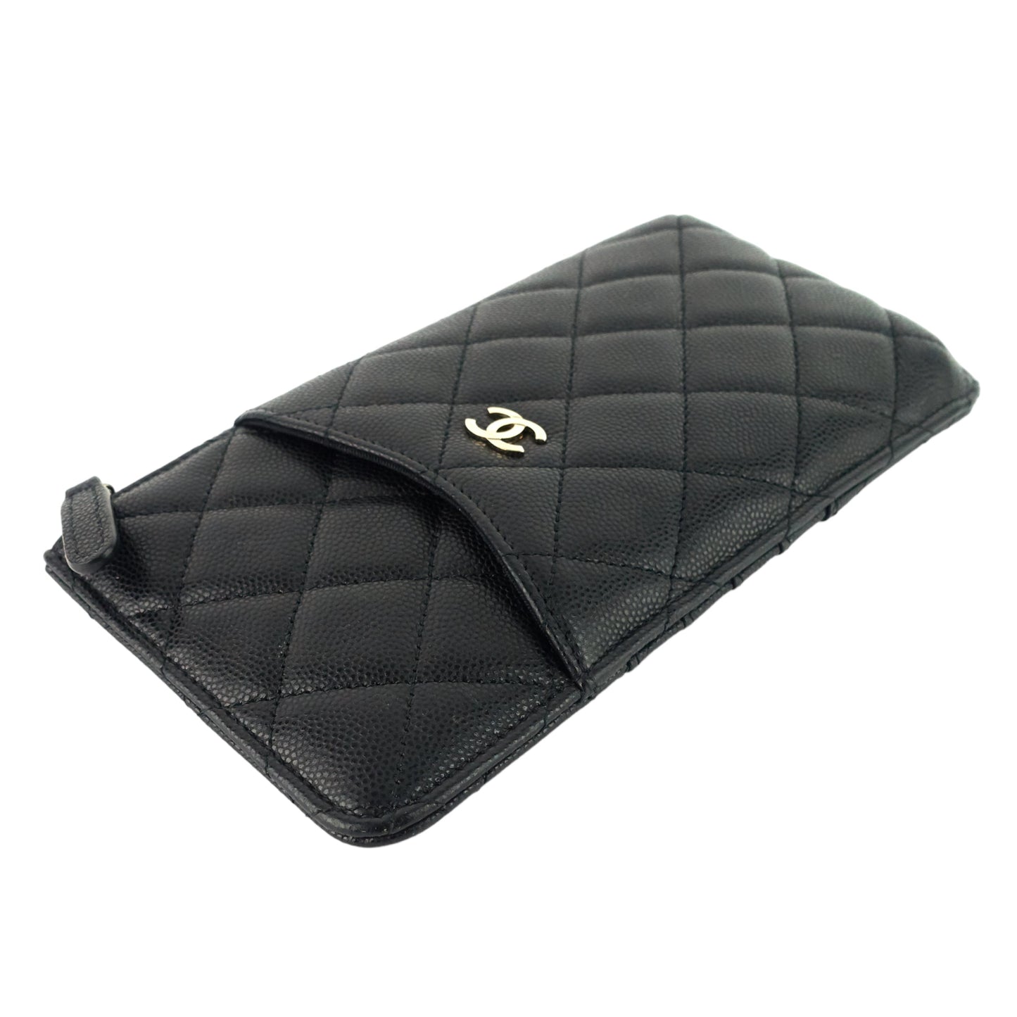 Chanel Quilted Caviar Leather Classic Flat Wallet