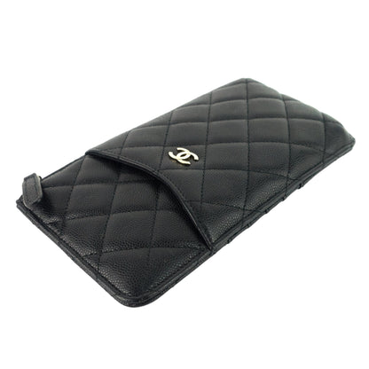 Chanel Quilted Caviar Leather Classic Flat Wallet