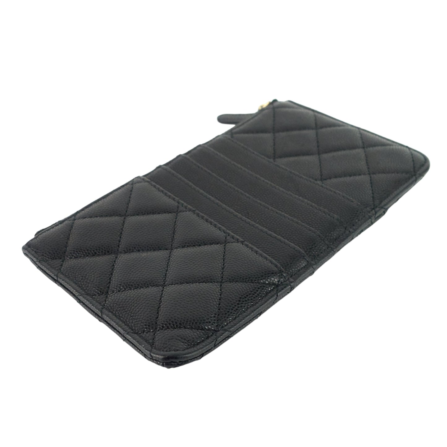 Chanel Quilted Caviar Leather Classic Flat Wallet