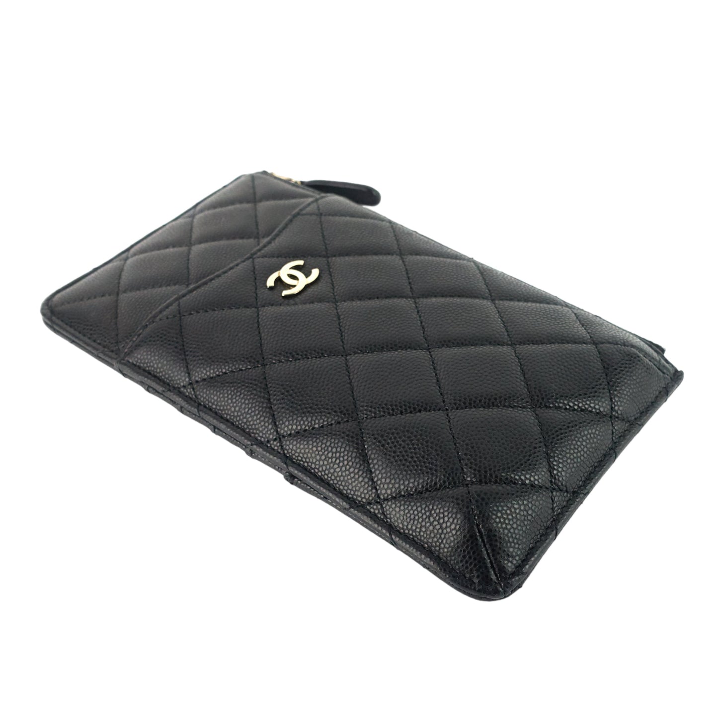 Chanel Quilted Caviar Leather Classic Flat Wallet