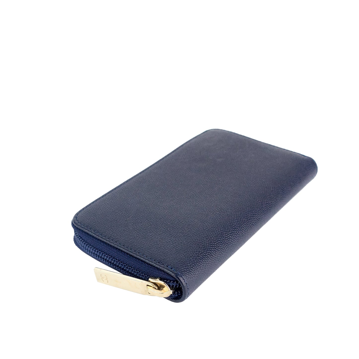 Chanel CC Timeless Zip Around Caviar Leather Wallet