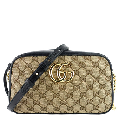 Gucci Marmont Small Monogram Canvas Chain Shoulder Bag