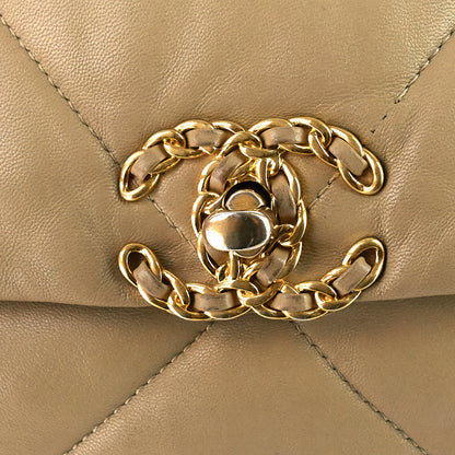 Chanel 19 Large Quilted Lambskin Leather Flap Bag