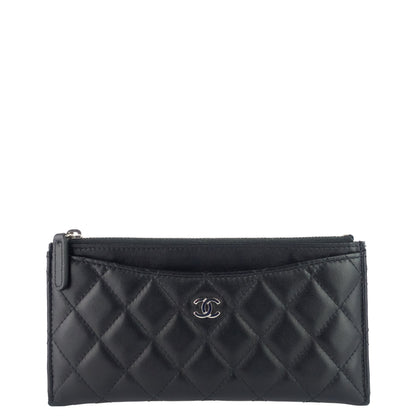 Chanel Classic Long Zip Lambskin Leather Wallet