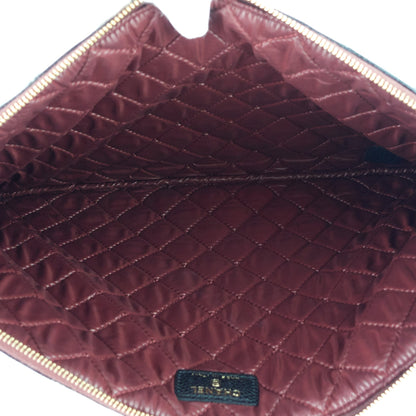 Chanel O Case Large Caviar Leather Clutch Bag