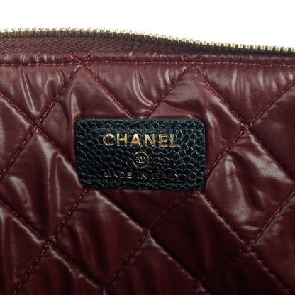 Chanel O Case Large Caviar Leather Clutch Bag