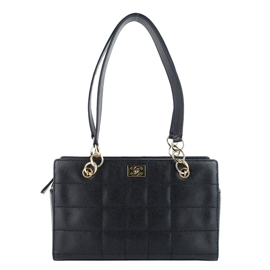 Chanel Chocolate Bar Caviar Leather Shoulder Bag