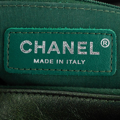 Chanel Gabrielle Small Chevron Metallic Leather Hobo Bag