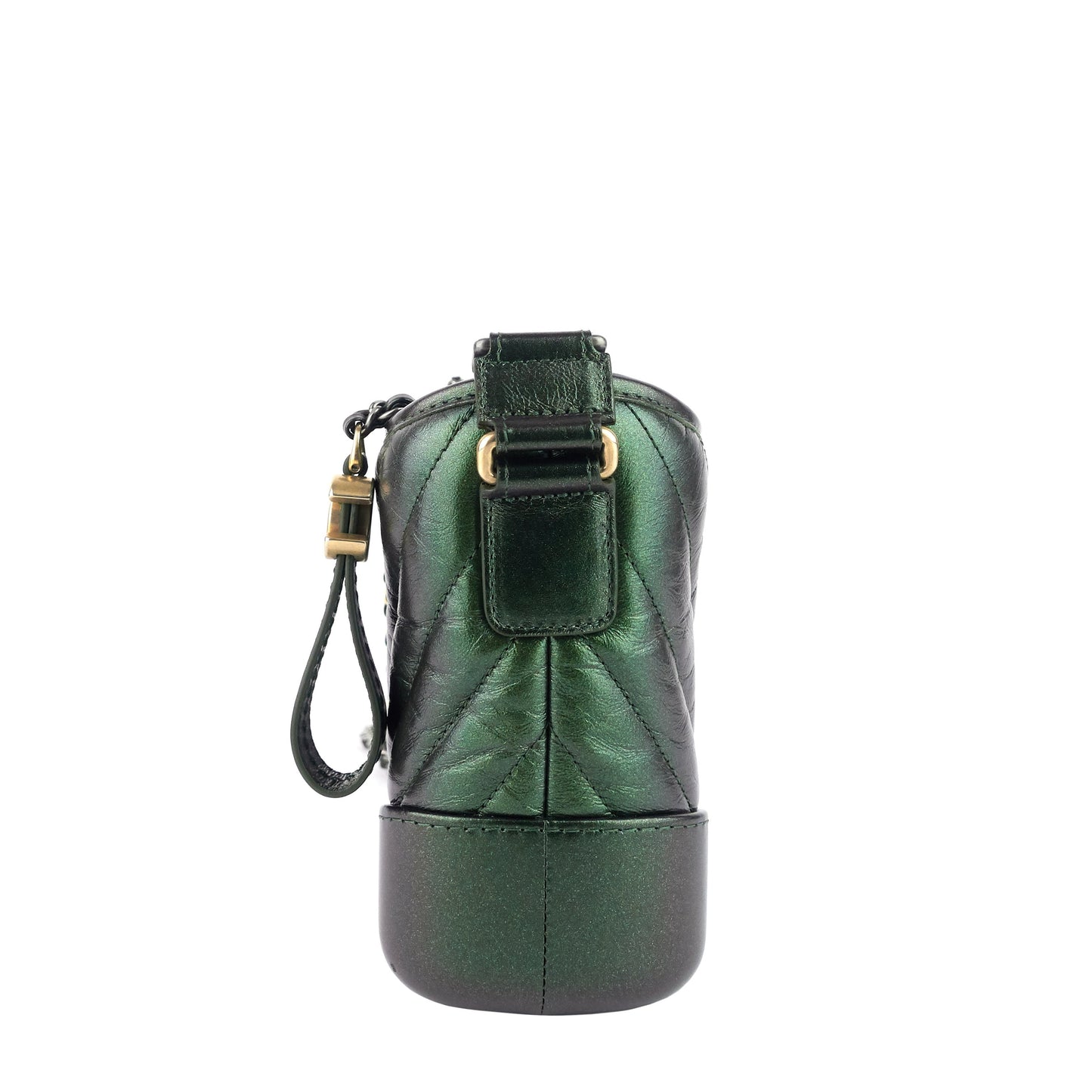 Chanel Gabrielle Small Chevron Metallic Leather Hobo Bag
