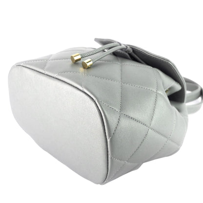 Chanel CC Lambskin Leather Chain Flap Backpack