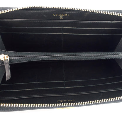 Chanel Boy Chevron Mixed Leather Zip Around Wallet