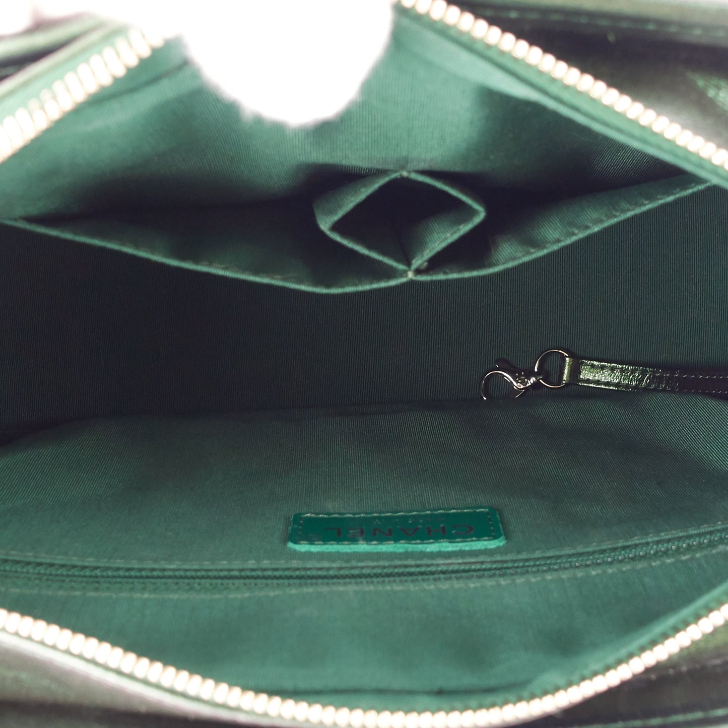 Chanel Gabrielle Medium Chevron Metallic Leather Hobo Bag