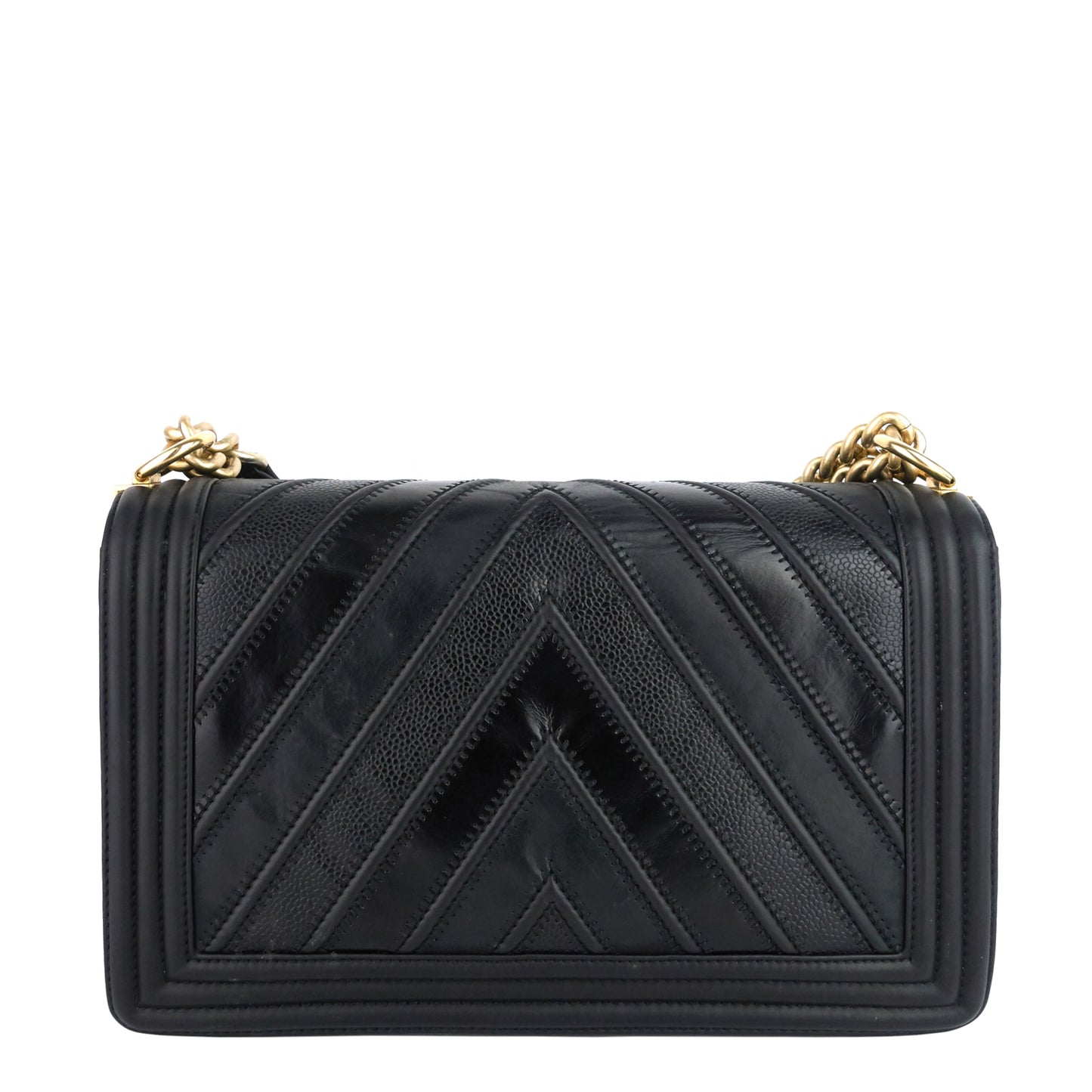 Chanel Boy Chevron Mixed Leather New Medium Bag