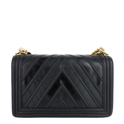 Chanel Boy Chevron Mixed Leather New Medium Bag