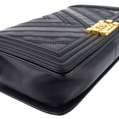 Chanel Boy Chevron Mixed Leather New Medium Bag