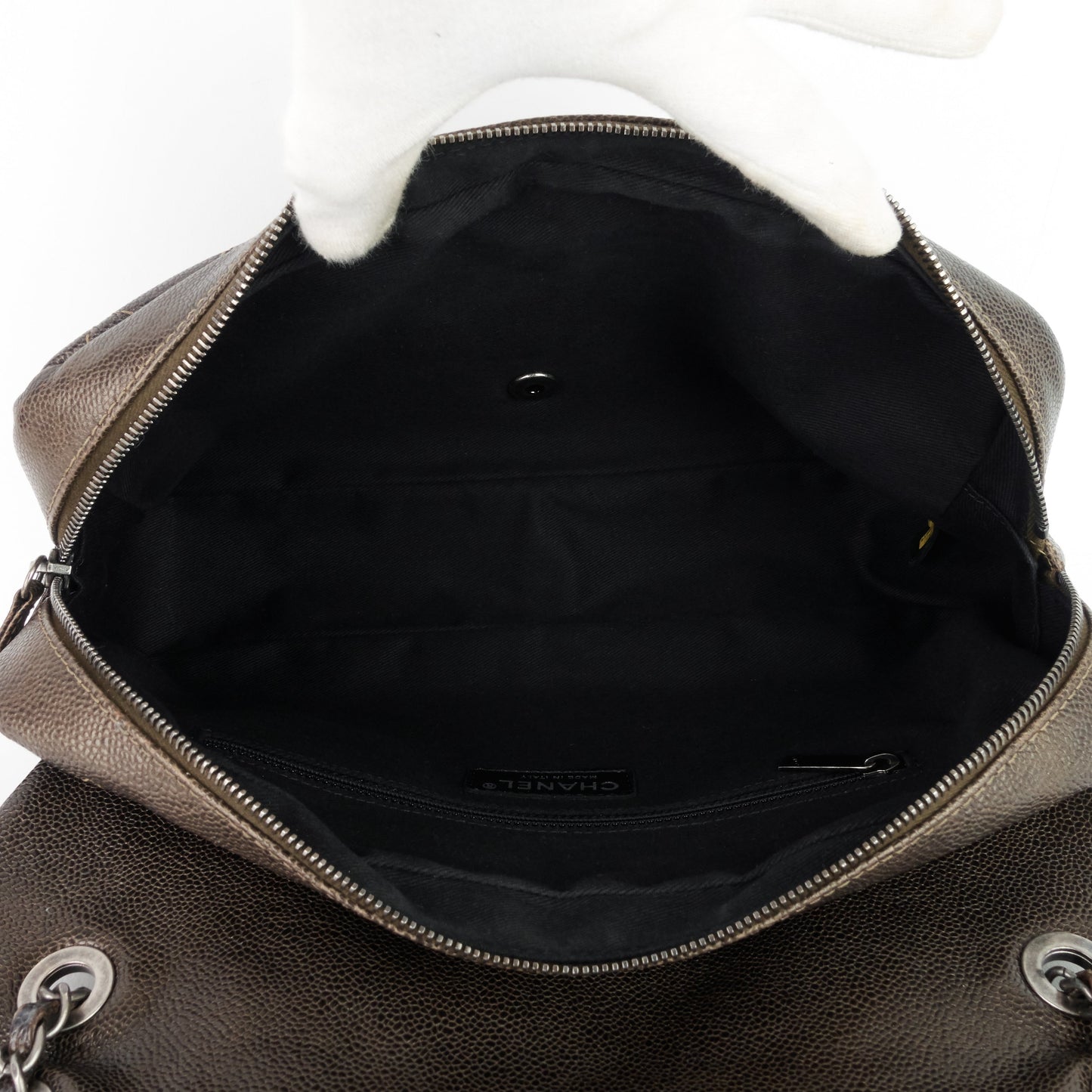 Chanel Easy Flap Jumbo Caviar Leather Shoulder Bag