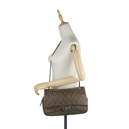 Chanel Easy Flap Jumbo Caviar Leather Shoulder Bag
