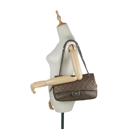 Chanel Easy Flap Jumbo Caviar Leather Shoulder Bag
