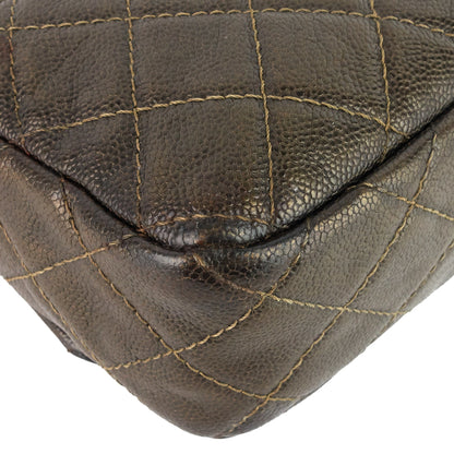 Chanel Easy Flap Jumbo Caviar Leather Shoulder Bag