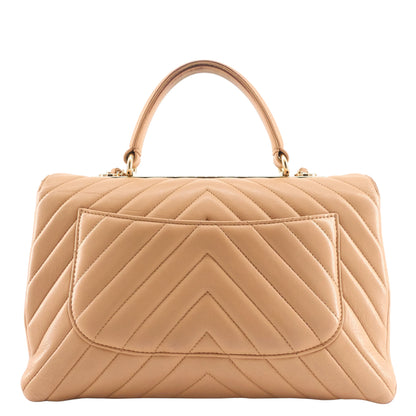 Chanel Trendy CC Chevron Medium Top Handle Leather Bag