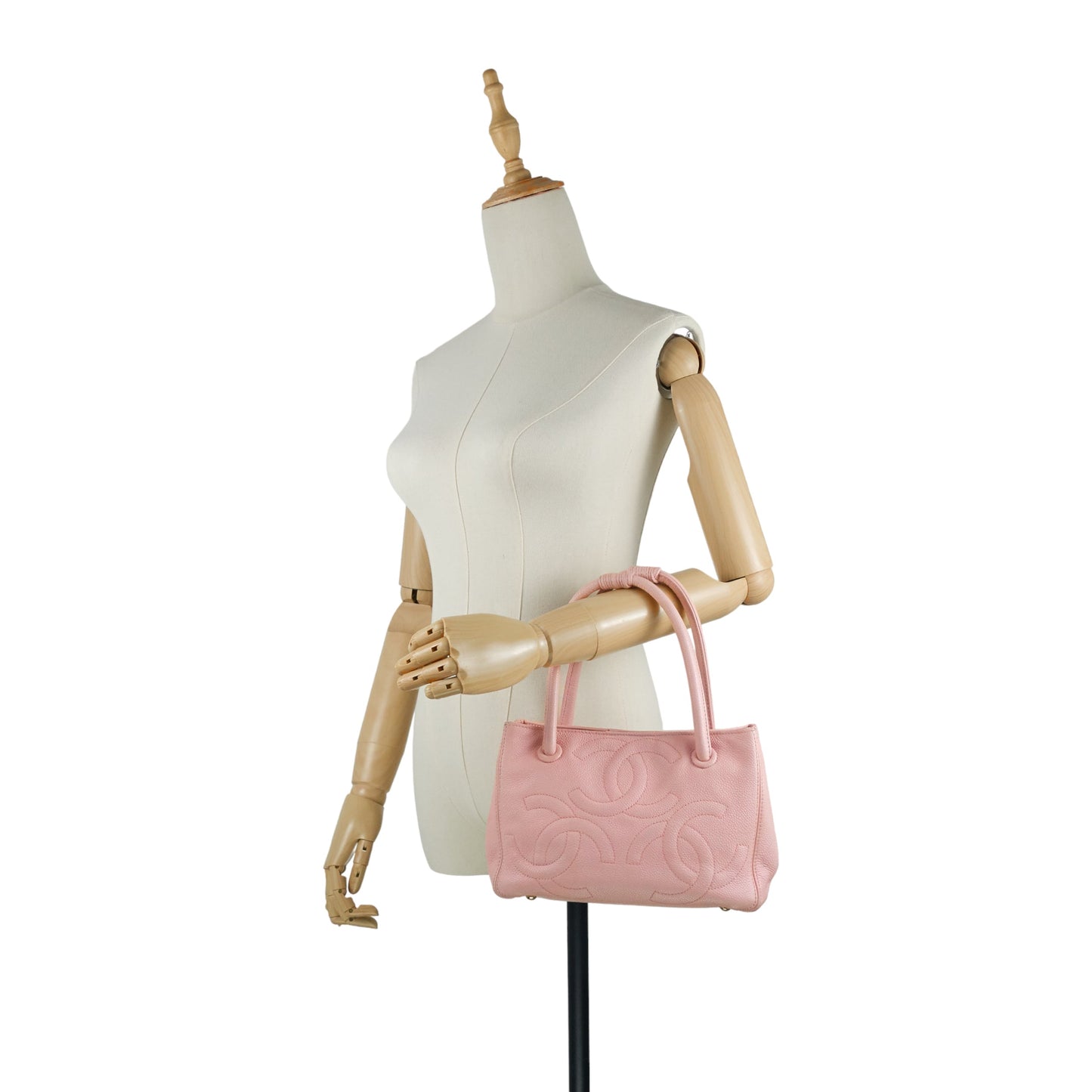 Chanel Triple CC Timeless Small Caviar Leather Tote Bag