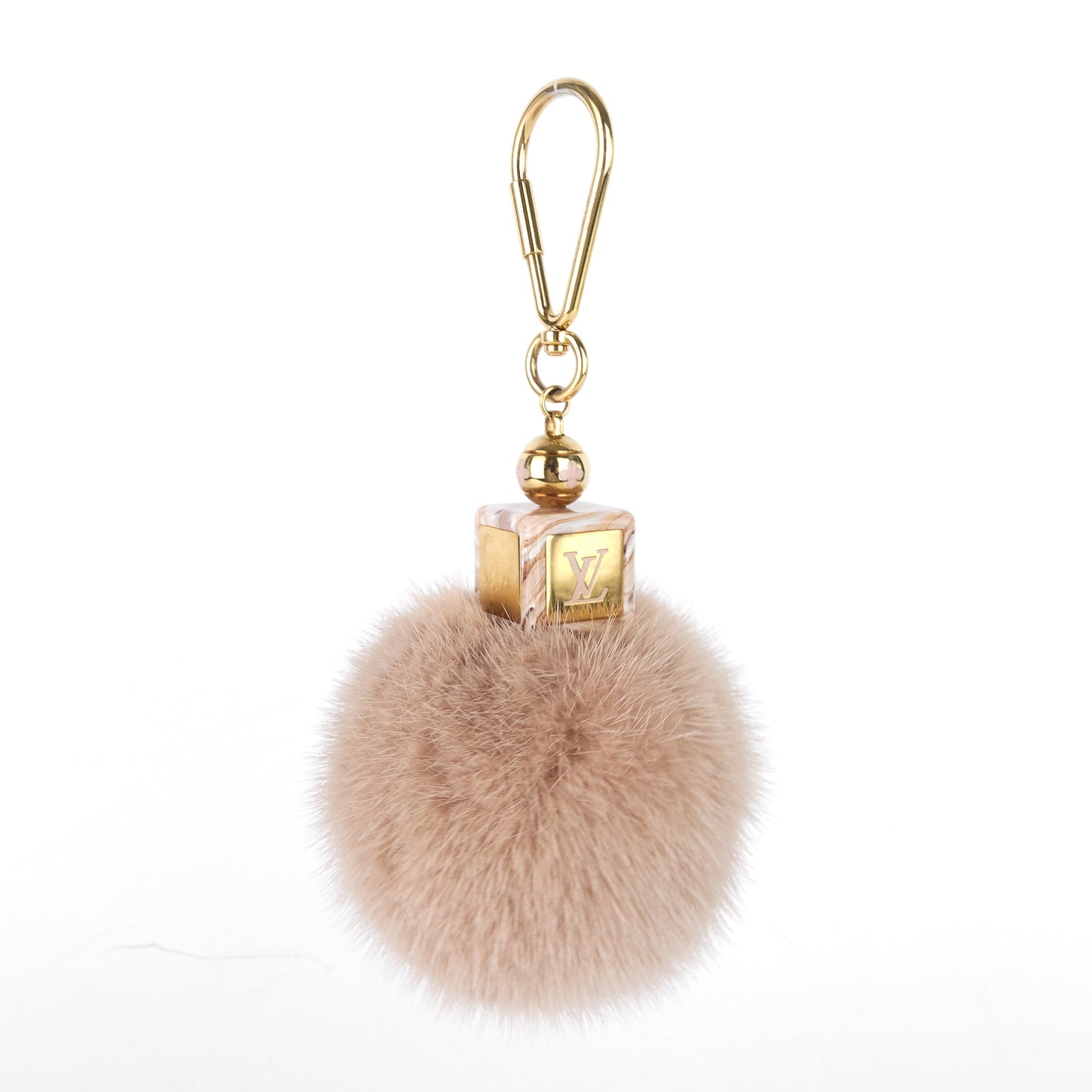 Louis Vuitto Mink Fur Fluffy Bag Charm