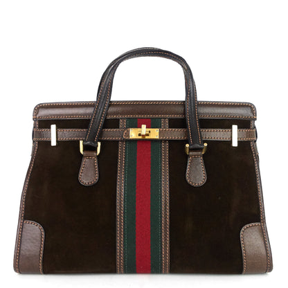 Gucci Suede Web Stripe Tote Bag