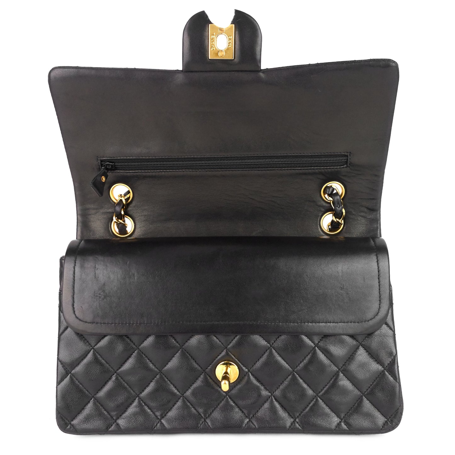 Chanel Double Flap Quilted Lambskin Leather Bag
