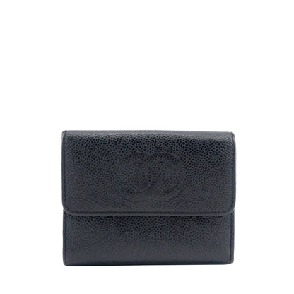 Chanel CC Timeless Trifold Caviar Leather Wallet