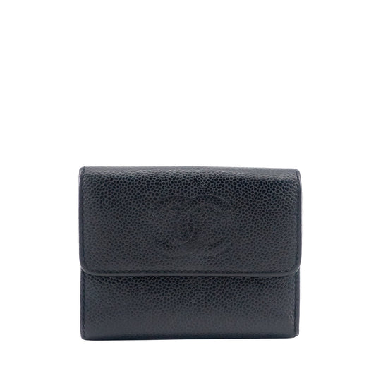 Chanel CC Timeless Trifold Caviar Leather Wallet