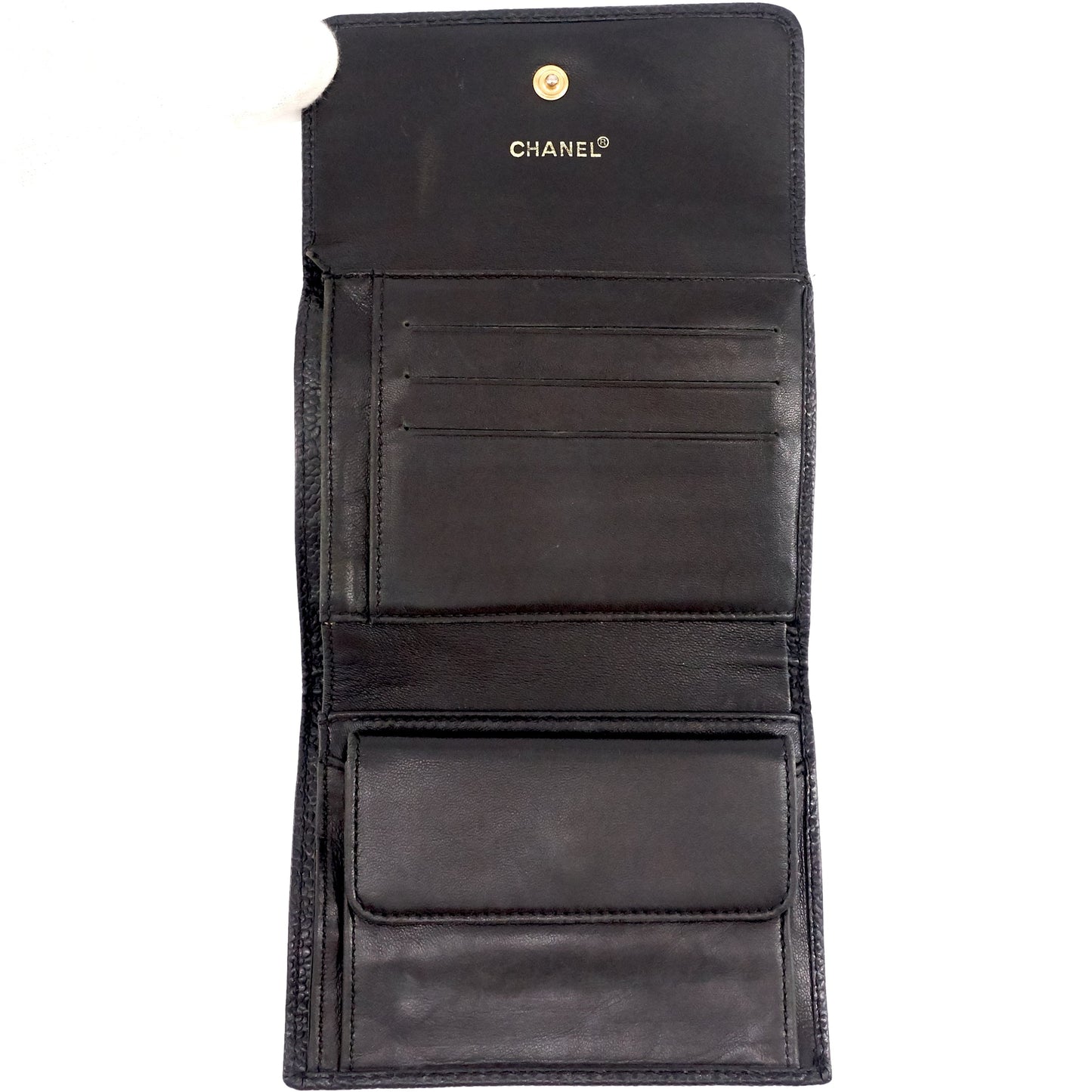 Chanel CC Timeless Trifold Caviar Leather Wallet