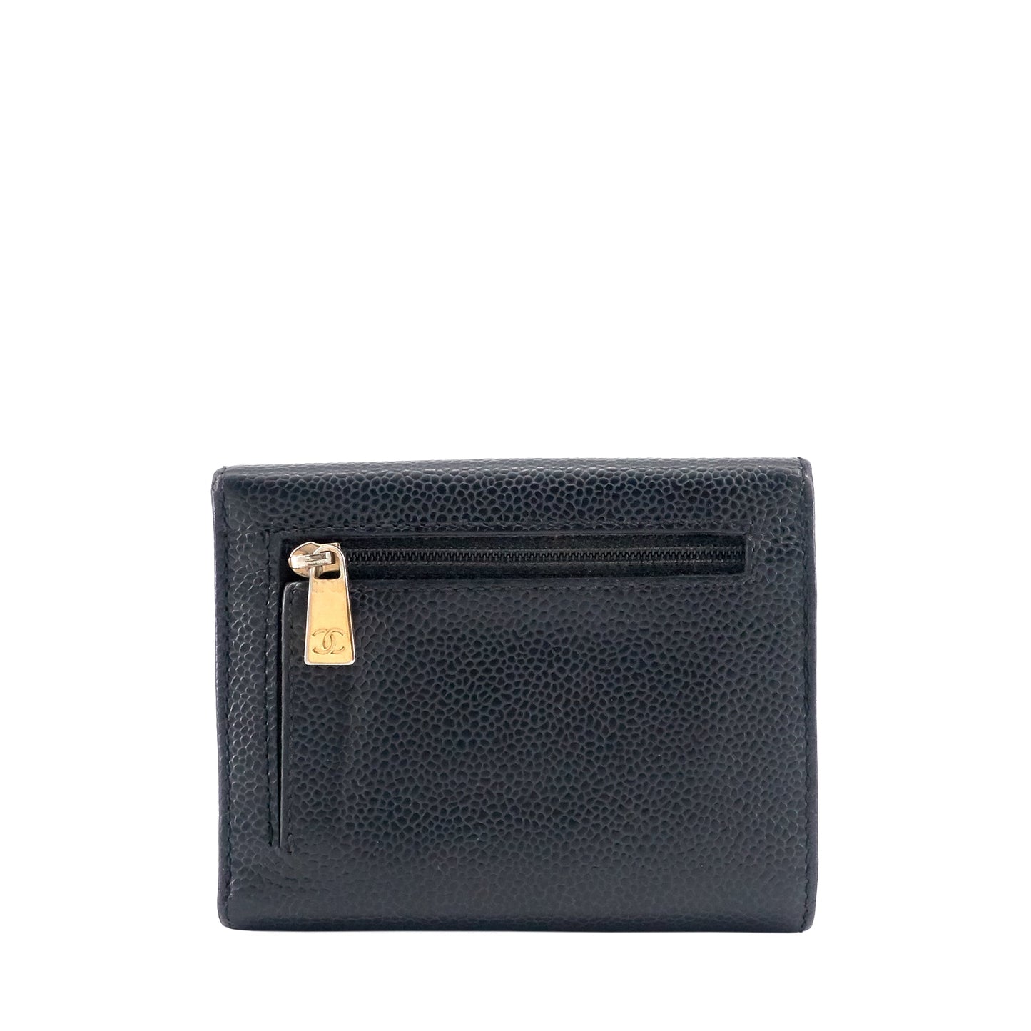 Chanel CC Timeless Trifold Caviar Leather Wallet