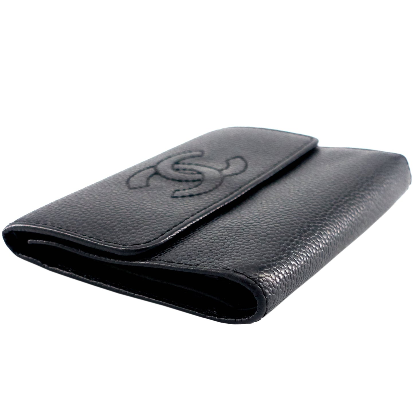 Chanel CC Timeless Trifold Caviar Leather Wallet