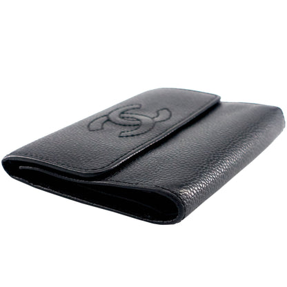 Chanel CC Timeless Trifold Caviar Leather Wallet