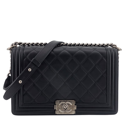 Chanel Boy New Medium Lambskin Leather Bag