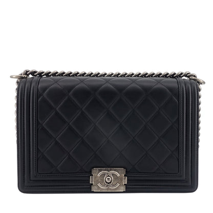 Chanel Boy New Medium Lambskin Leather Bag