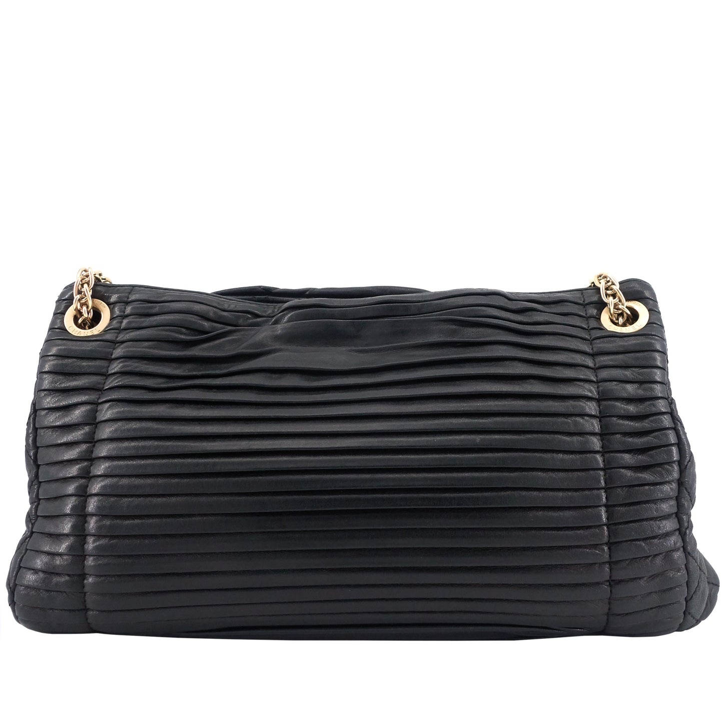 Chanel CC Accordion Pleated Lambskin Leather Chain Bag