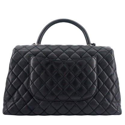 Chanel Coco Top Handle Medium Caviar Leather Bag