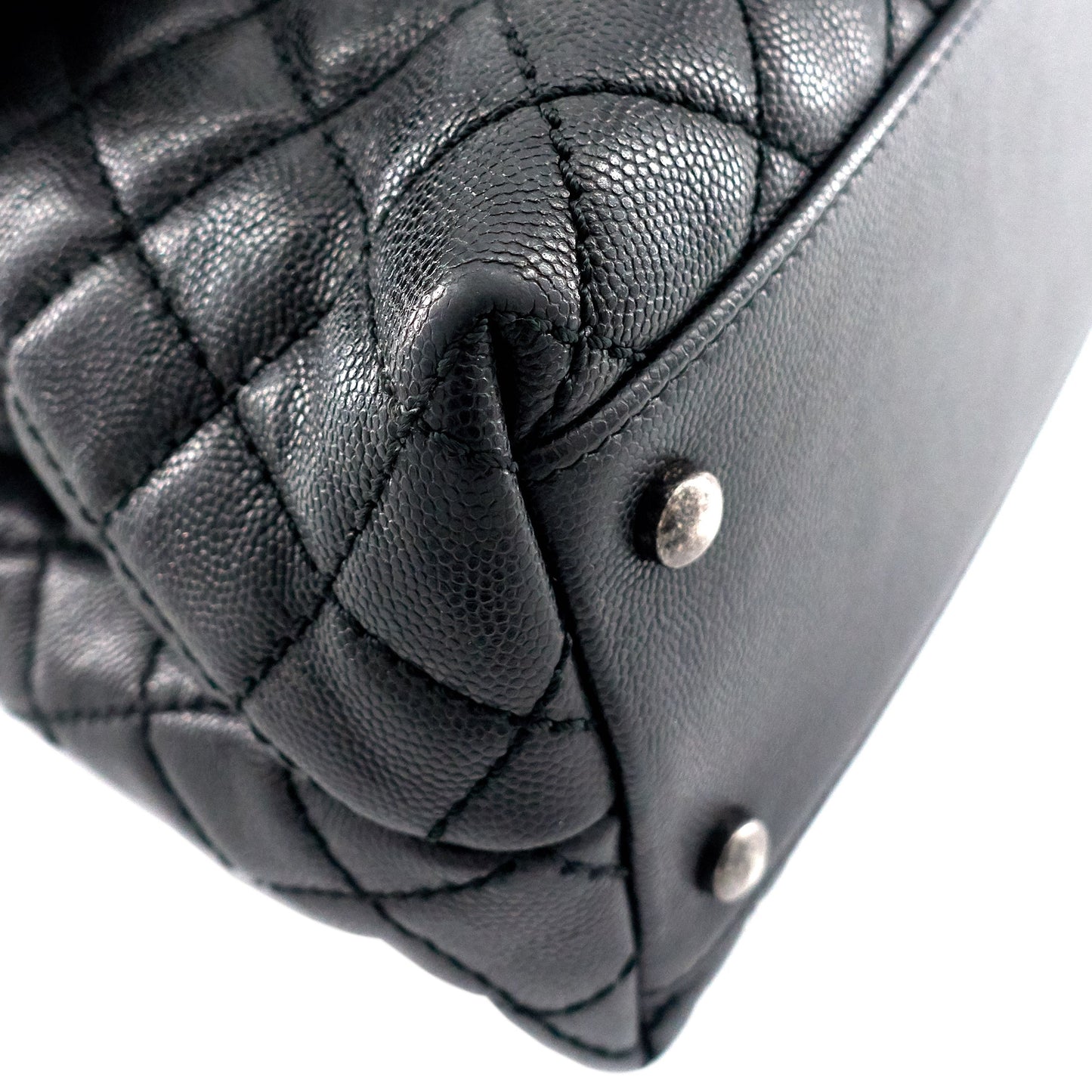Chanel Coco Top Handle Medium Caviar Leather Bag